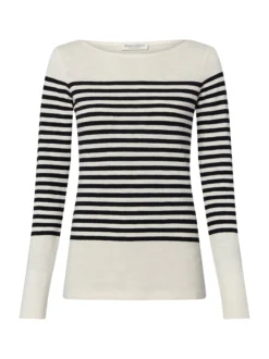Marc O'Polo Damen Langarmshirt in ecru schwarz