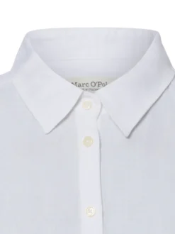 Marc O'Polo Damen Leinenbluse in weiß - Ärmel: kurzarm