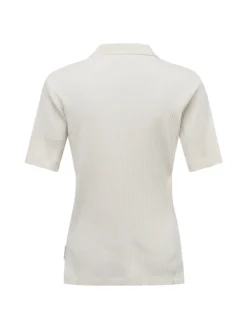 Marc O'Polo Damen Poloshirt in ecru - Ärmel: kurzarm