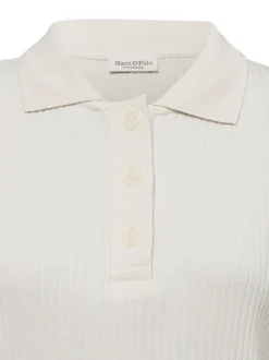 Marc O'Polo Damen Poloshirt in ecru - Ärmel: kurzarm