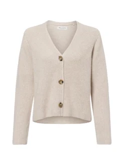 Marc O'Polo Damen Strickjacke in beige - Ärmel: langarm