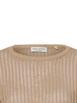 Marc O'Polo Damen Strickshirt mit Leinen-Anteil in melange