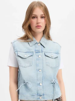 Marc O'Polo Denim Damen Jeansweste in bleached