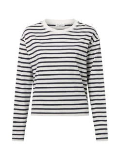 Marc O'Polo Denim Damen Langarmshirt in weiß schwarz