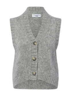 Marc O'Polo Denim Damen Strickweste mit Alpaka-Anteil in grau