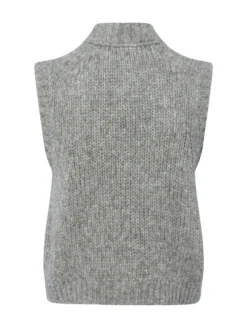 Marc O'Polo Denim Damen Strickweste mit Alpaka-Anteil in grau