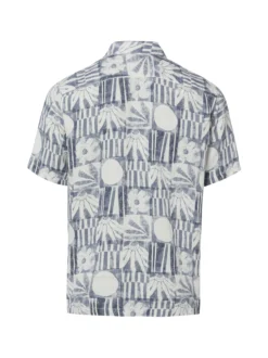 Marc O'Polo Herren Leinenhemd in marine ecru