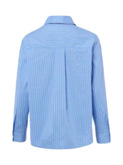 Marie Lund Collection Damen Hemdbluse in blau weiß