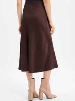 Marie Lund Collection Damen Satinrock in schoko