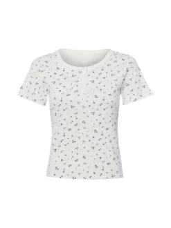 Marie Lund Collection Damen T-Shirt in ecru schwarz