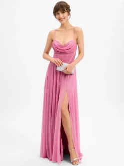 Marie Lund Damen Abendkleid in rosa - Ärmel: ohne Arm