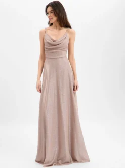 Marie Lund Damen Abendkleid in beige silber