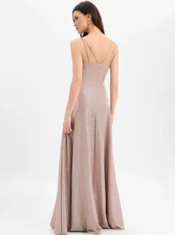 Marie Lund Damen Abendkleid in beige silber