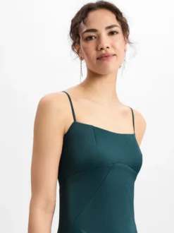 Marie Lund Damen Abendkleid in tanne - Ärmel: ohne Arm