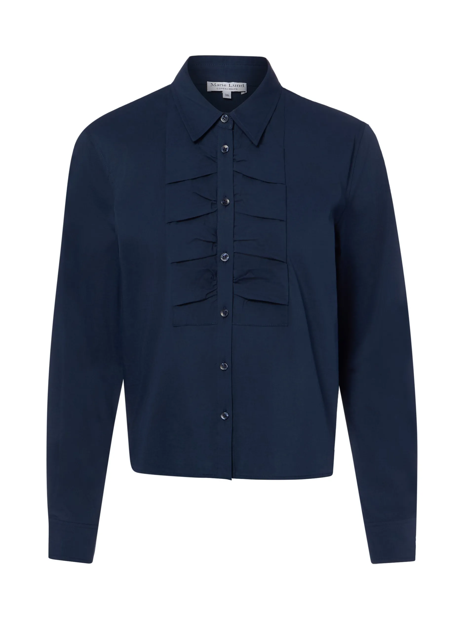 Marie Lund Damen Bluse in marine - Ärmel: langarm