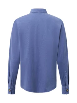 Marie Lund Damen Cordbluse in blau - Ausschnitt: Kent