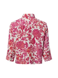 Marie Lund Damen Hemdbluse in pink weiß - Ärmel: langarm