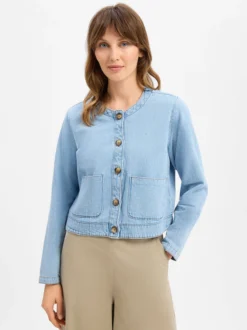 Marie Lund Damen Jeansjacke - Sofia in light stone