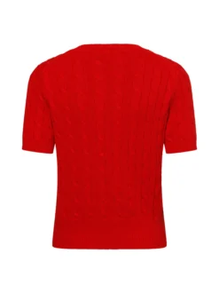 Marie Lund Damen Kurzarm-Strickjacke in rot