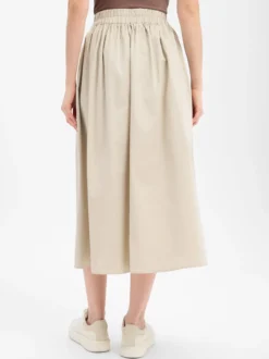 Marie Lund Damen Midirock in beige - Länge: midi