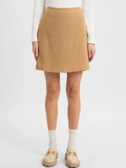 Marie Lund Damen Minirock in camel - Länge: kurz