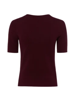 Marie Lund Damen Pullover in bordeaux - Ärmel: kurzarm