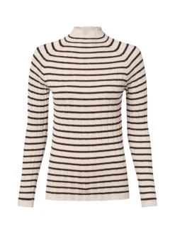 Marie Lund Damen Pullover in kitt braun - Ärmel: langarm