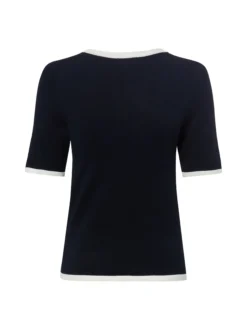 Marie Lund Damen Pullover in marine - Ärmel: kurzarm