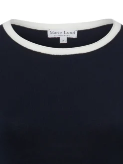 Marie Lund Damen Pullover in marine - Ärmel: kurzarm