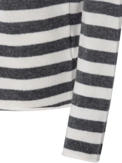 Marie Lund Damen Pure Cashmere Pullover in ecru anthrazit