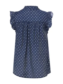 Marie Lund Damen Rüschenbluse in marine weiß