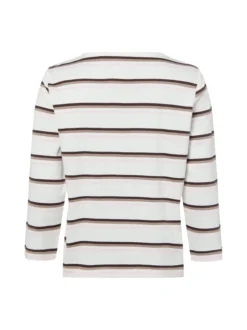 Marie Lund Damen Shirt in ecru schoko - Ärmel: 3/4 Arm