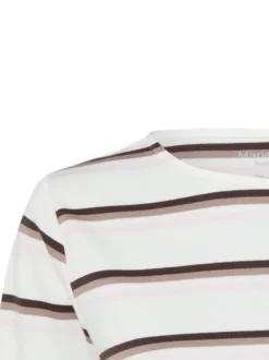 Marie Lund Damen Shirt in ecru schoko - Ärmel: 3/4 Arm