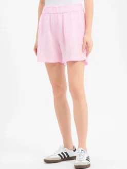 Marie Lund Damen Shorts aus Leinen in rosa - Länge: kurz
