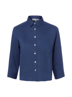 Marie Lund Damen Sommerbluse aus Leinen - Liane in marine
