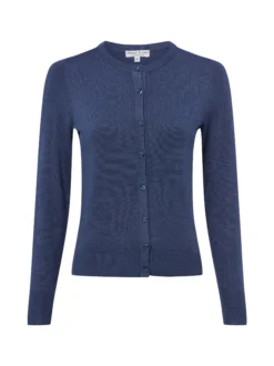 Marie Lund Damen Strickjacke in indigo - Ärmel: langarm