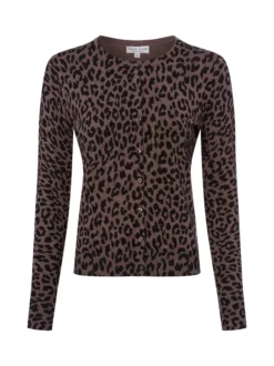 Marie Lund Damen Strickjacke in schlamm schwarz