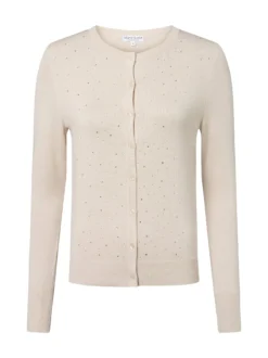 Marie Lund Damen Strickjacke in kitt - Ärmel: langarm