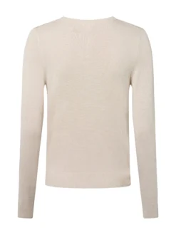Marie Lund Damen Strickjacke in kitt - Ärmel: langarm