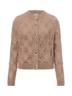 Marie Lund Damen Strickjacke mit Mohair-Anteil in kitt