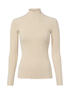 Marie Lund Damen Strick-Langarmshirt in beige