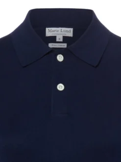 Marie Lund Damen Strick-Poloshirt in indigo