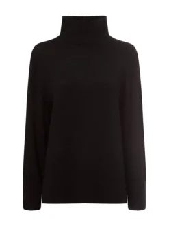 Marie Lund Damen Strickpullover aus Merinowolle in schwarz