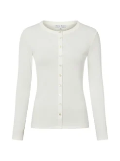 Marie Lund Damen Strickshirt in ecru - Ärmel: langarm