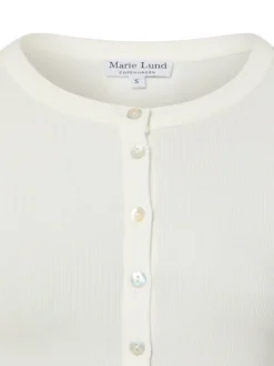 Marie Lund Damen Strickshirt in ecru - Ärmel: langarm