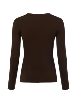 Marie Lund Damen Strickshirt in schoko - Ärmel: langarm