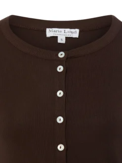 Marie Lund Damen Strickshirt in schoko - Ärmel: langarm