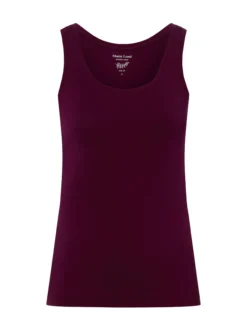 Marie Lund Damen Top in aubergine - Ausschnitt: Rundhals