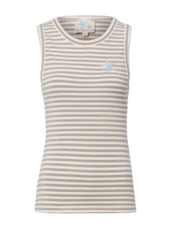 Marie Lund Damen Top in melange weiß - Ärmel: ohne Arm