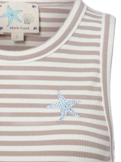 Marie Lund Damen Top in melange weiß - Ärmel: ohne Arm